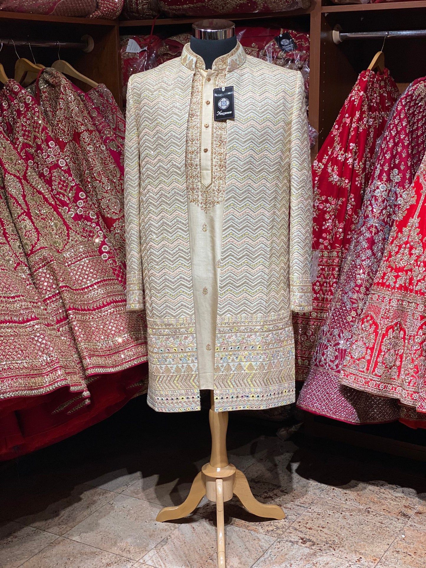 Golden & Pastel IndoWestern  Sherwani-M197