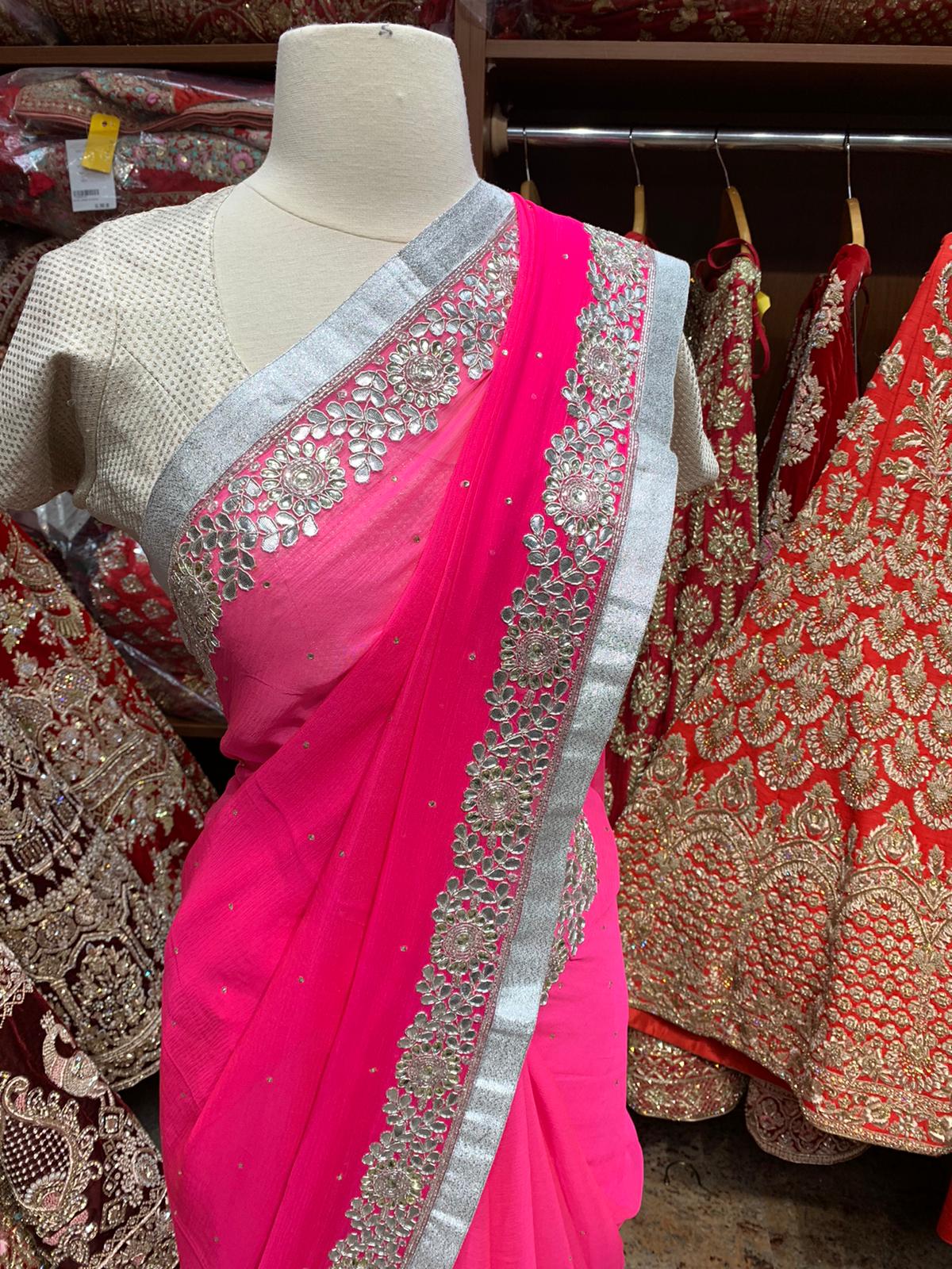 Neon Pink Saree PWS-062