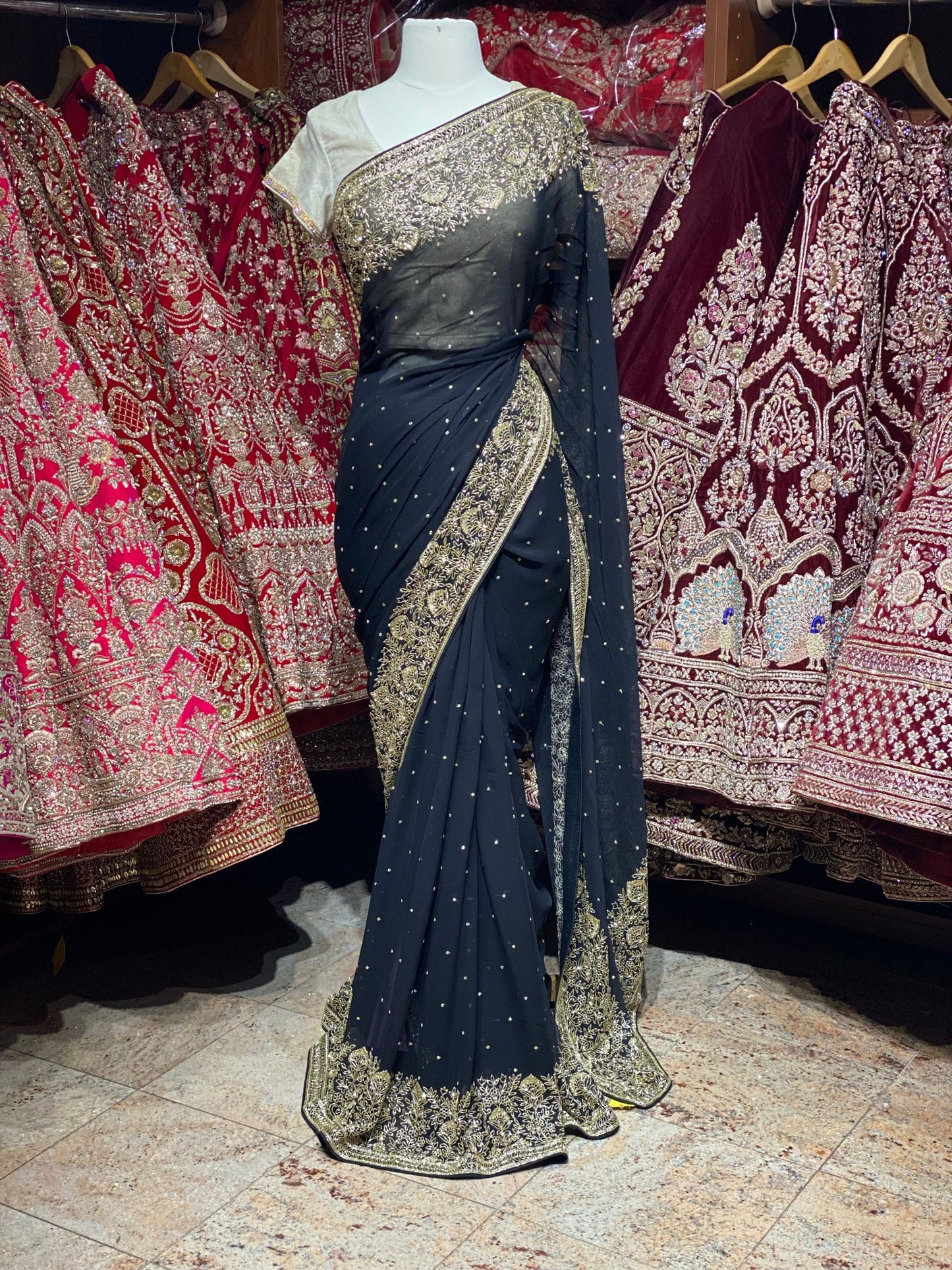 Onyx Black Saree PWS-123