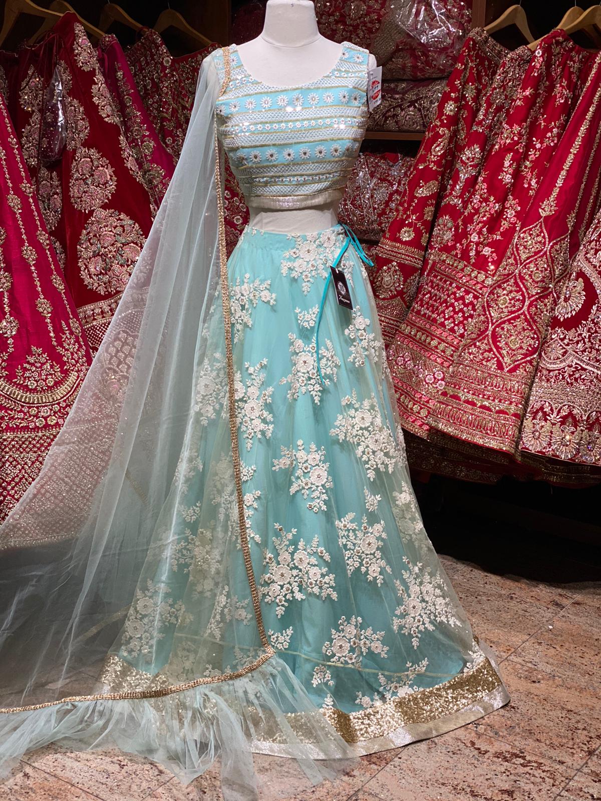 Powder Blue Party Wear Lehenga PWL-115