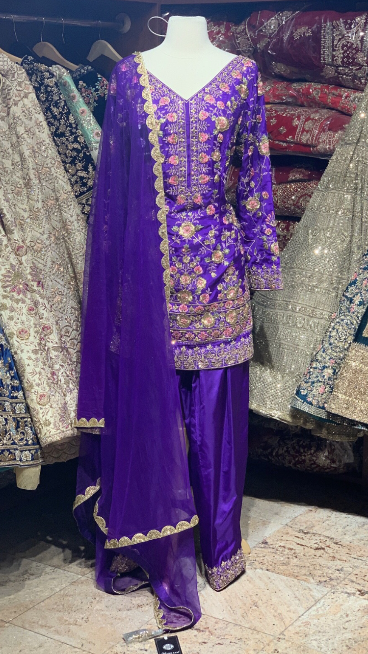 Purple Size 38 Pant Suit