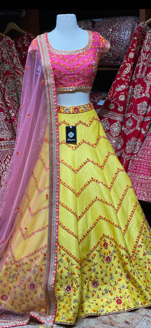 Lemon Yellow Party Wear Lehenga PWL-125