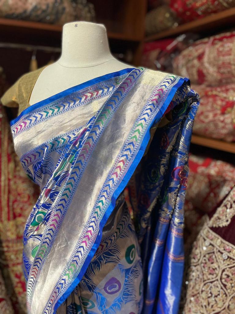 Peacock Blue Saree BS-015