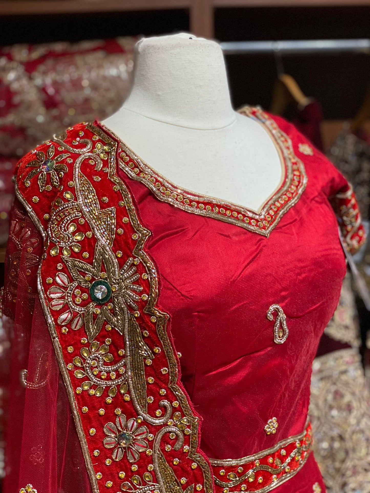 Exclusive Red Collection Luxury Collection Bridal Wear Lehenga BWL- 215