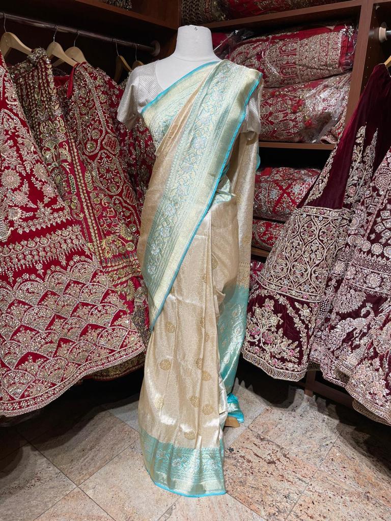 Ivory Cream Pure Silk Saree PSK-05