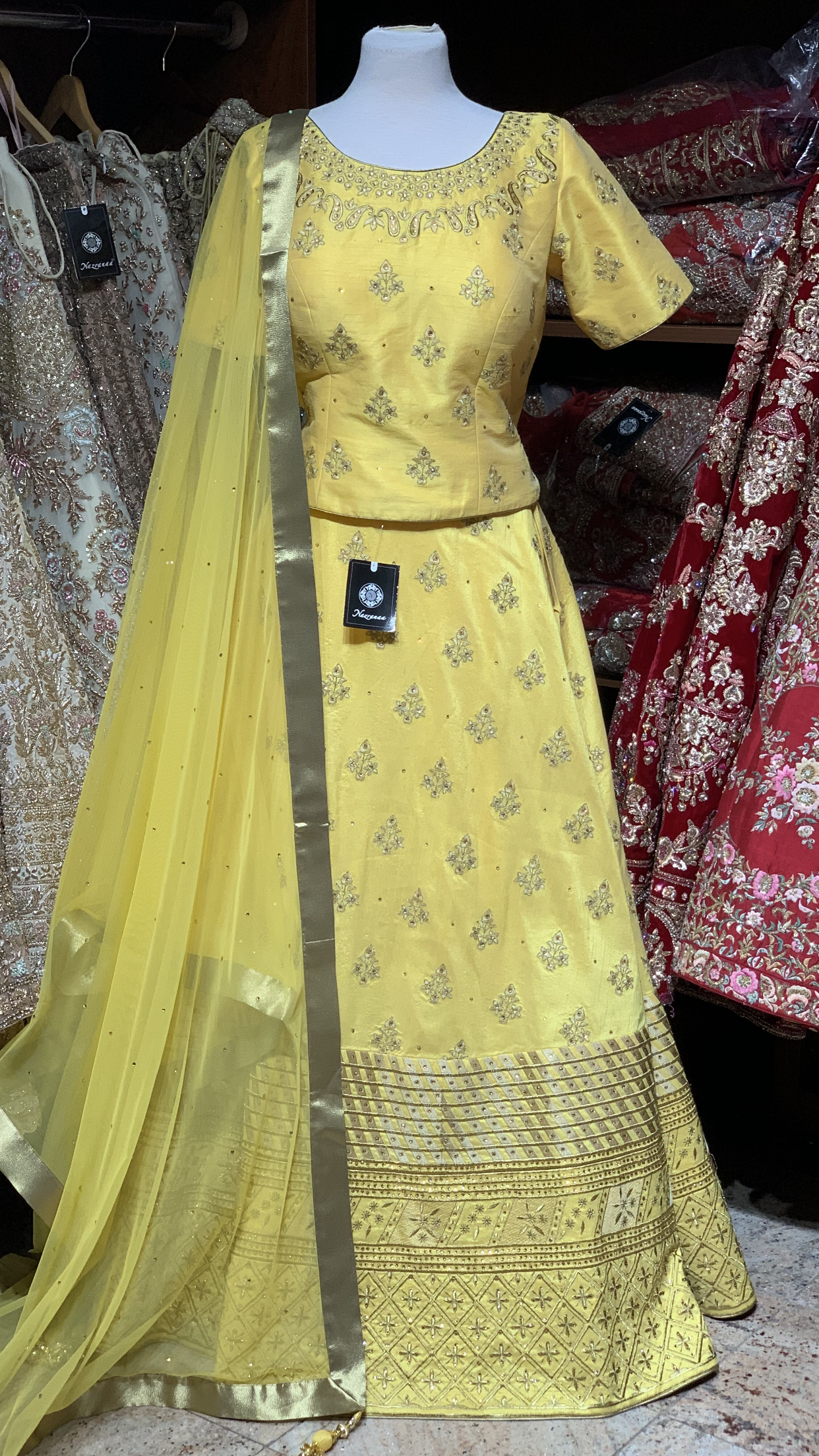 Daffodil Yellow Party Wear Lehenga PWL-018