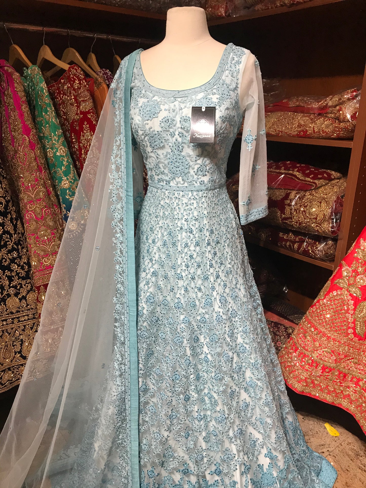 Blue Size 38 Tonal Embroidery Anarkali