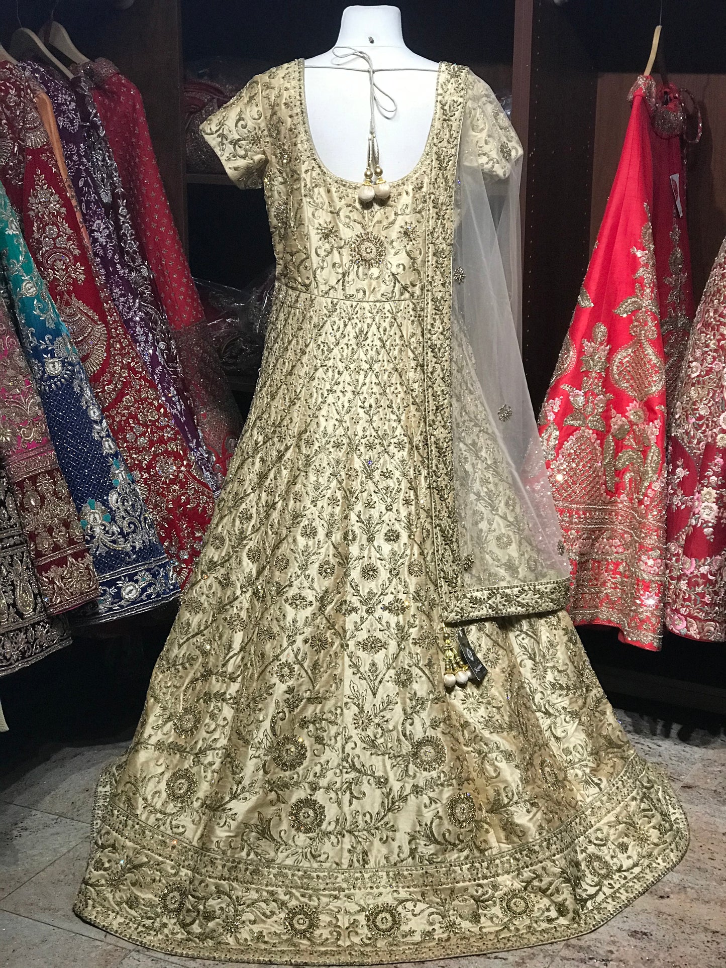 Gold Size 42 Heavy Embroidery Anarkali