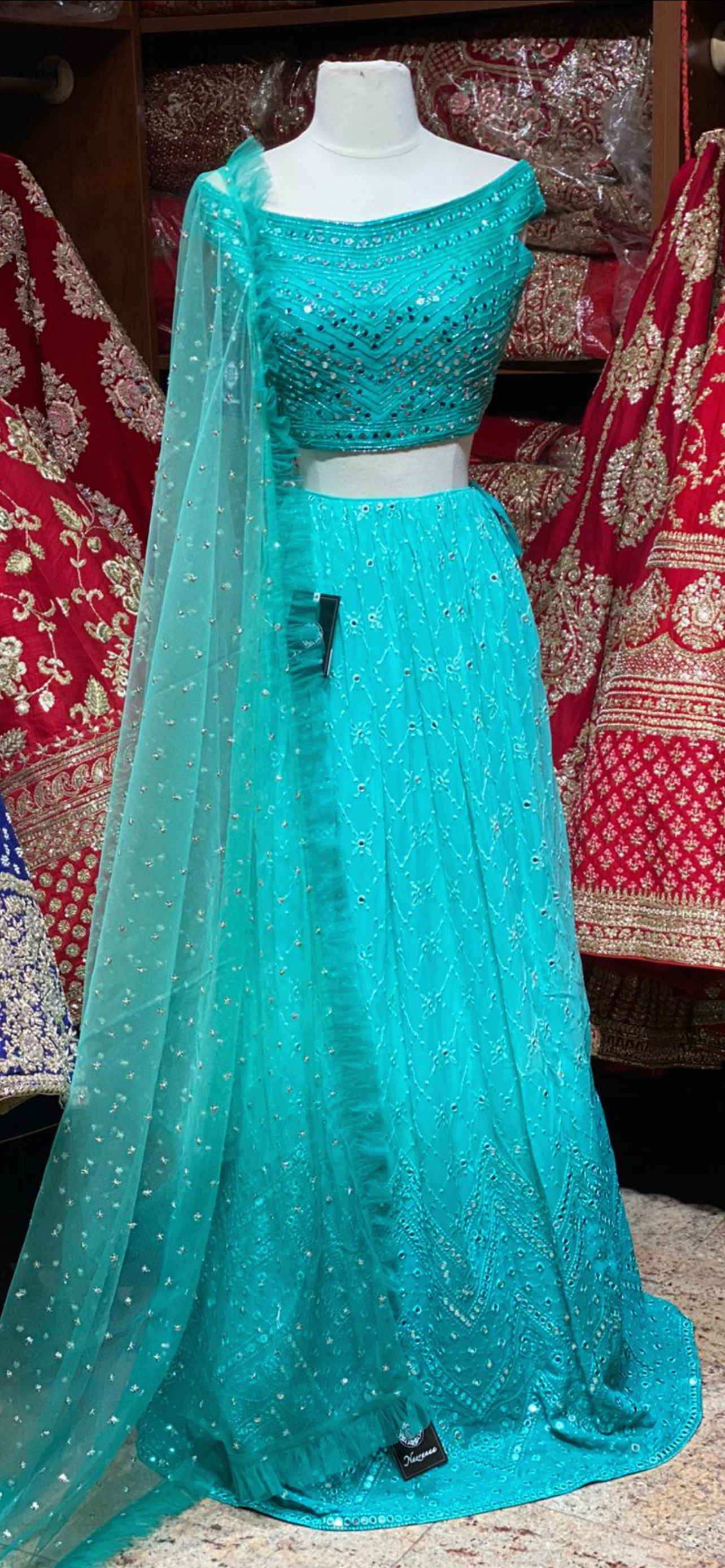 Turquoise Blue New Era Party Wear Collection PWL-232