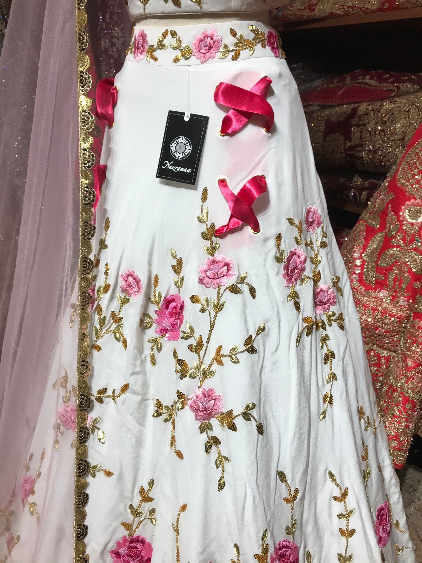 White Pink Size 38 Lehenga