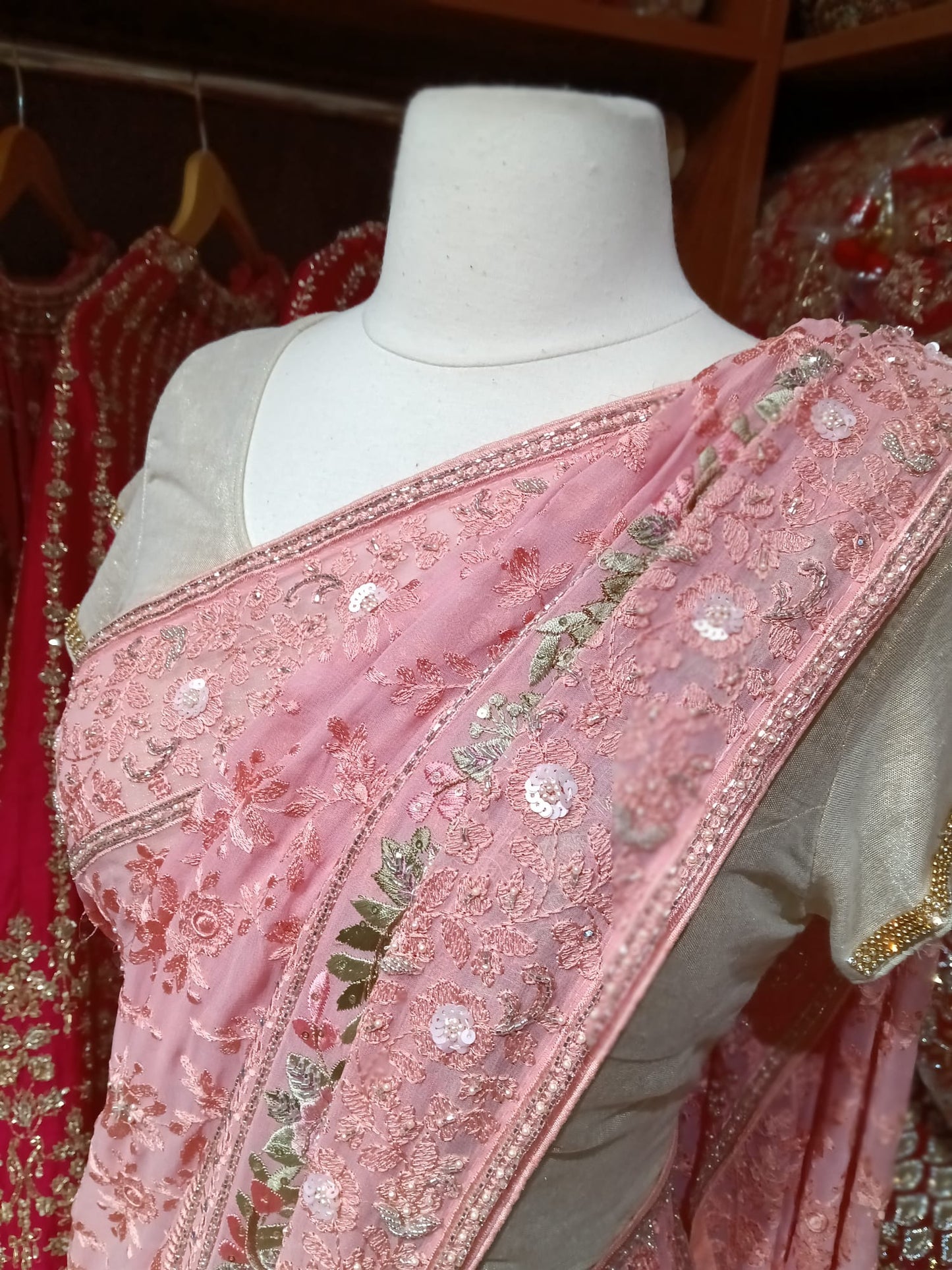 Carnation Pink Saree PWS-138