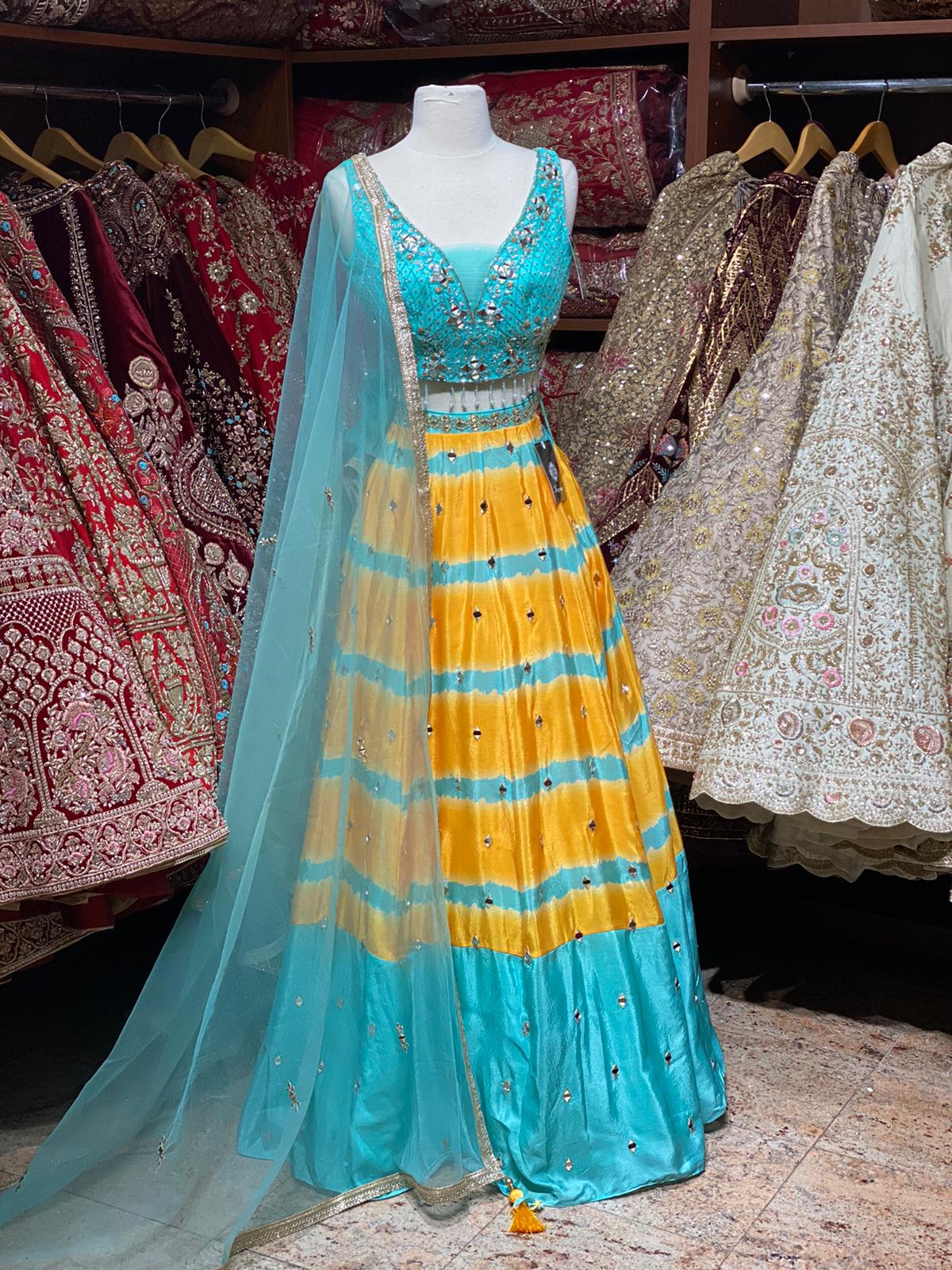 Sky Blue & Orange New Era Party Wear Collection PWL-284