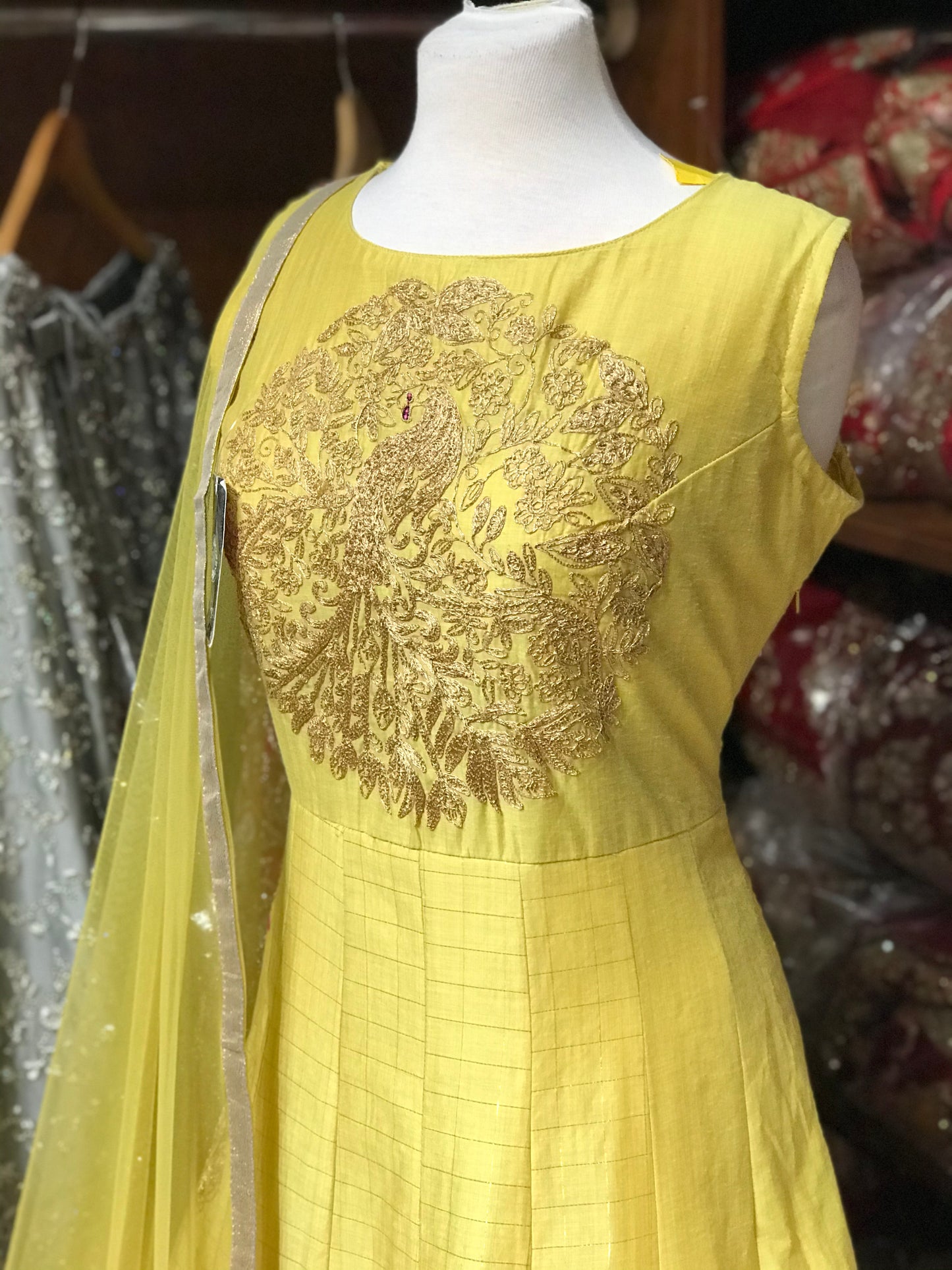 Chanderi Silk Size 42 Anarkali