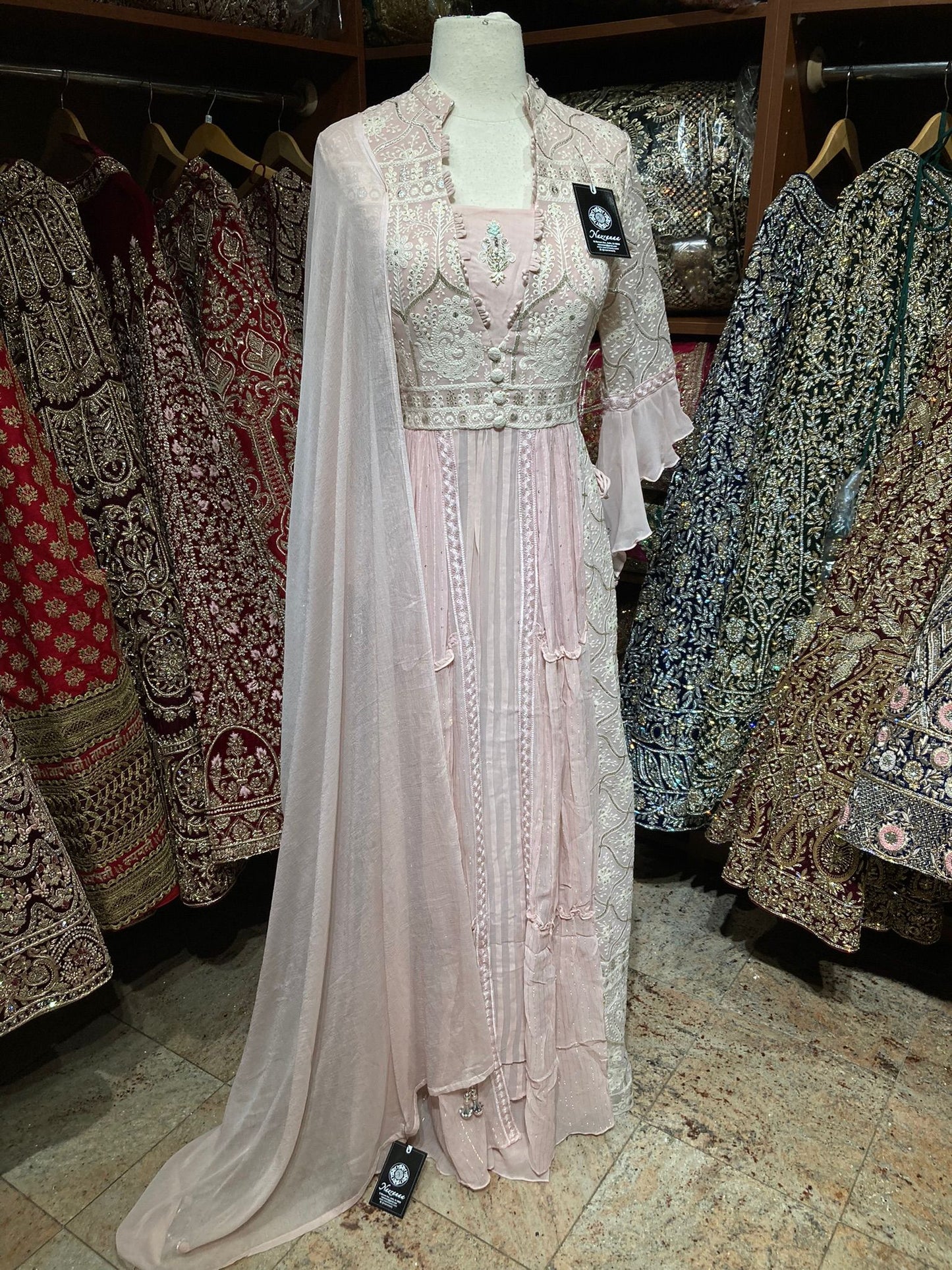 Powder Pink Anarkali PWA-123