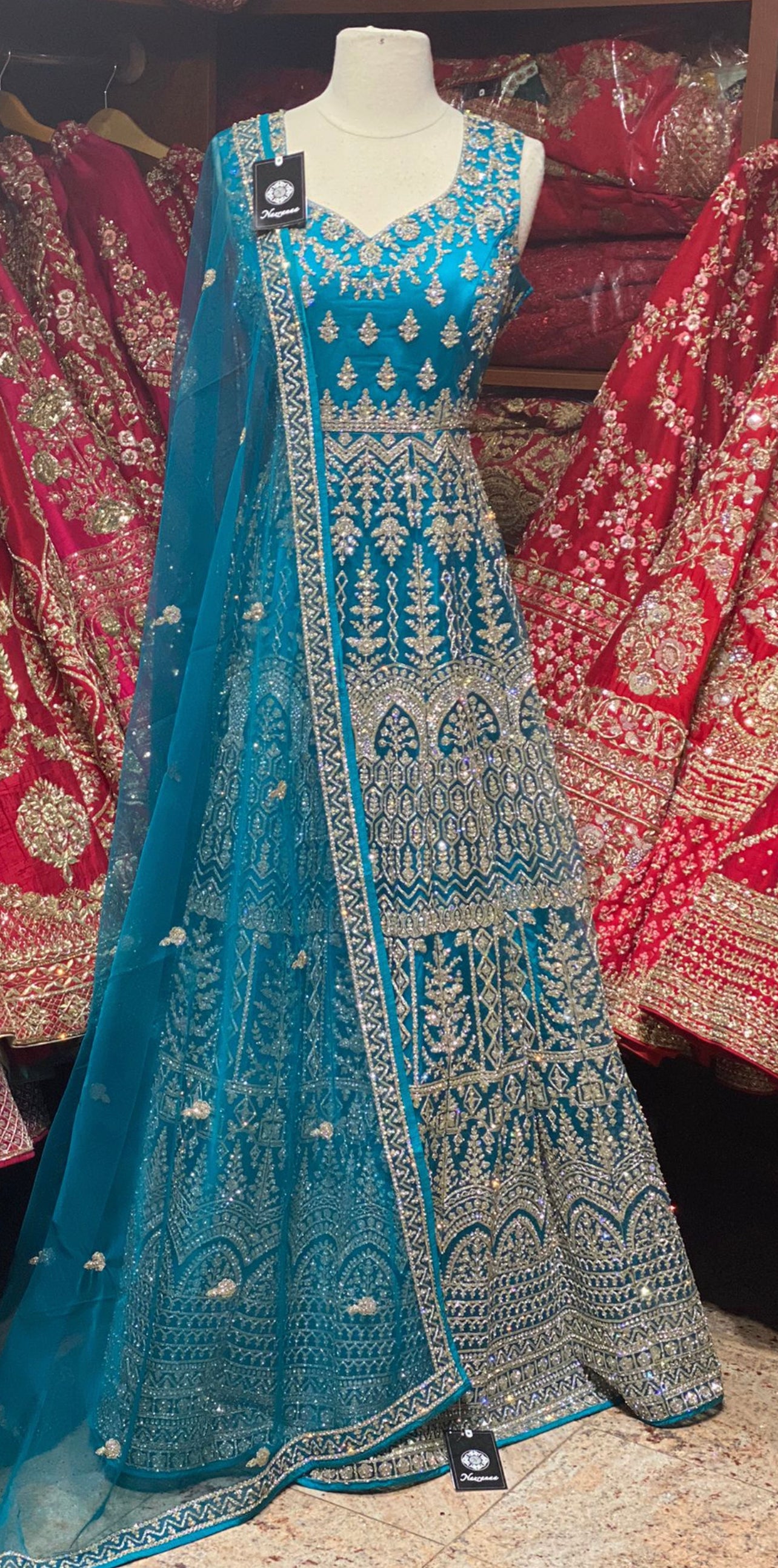 Electric Blue Anarkali PWA-065