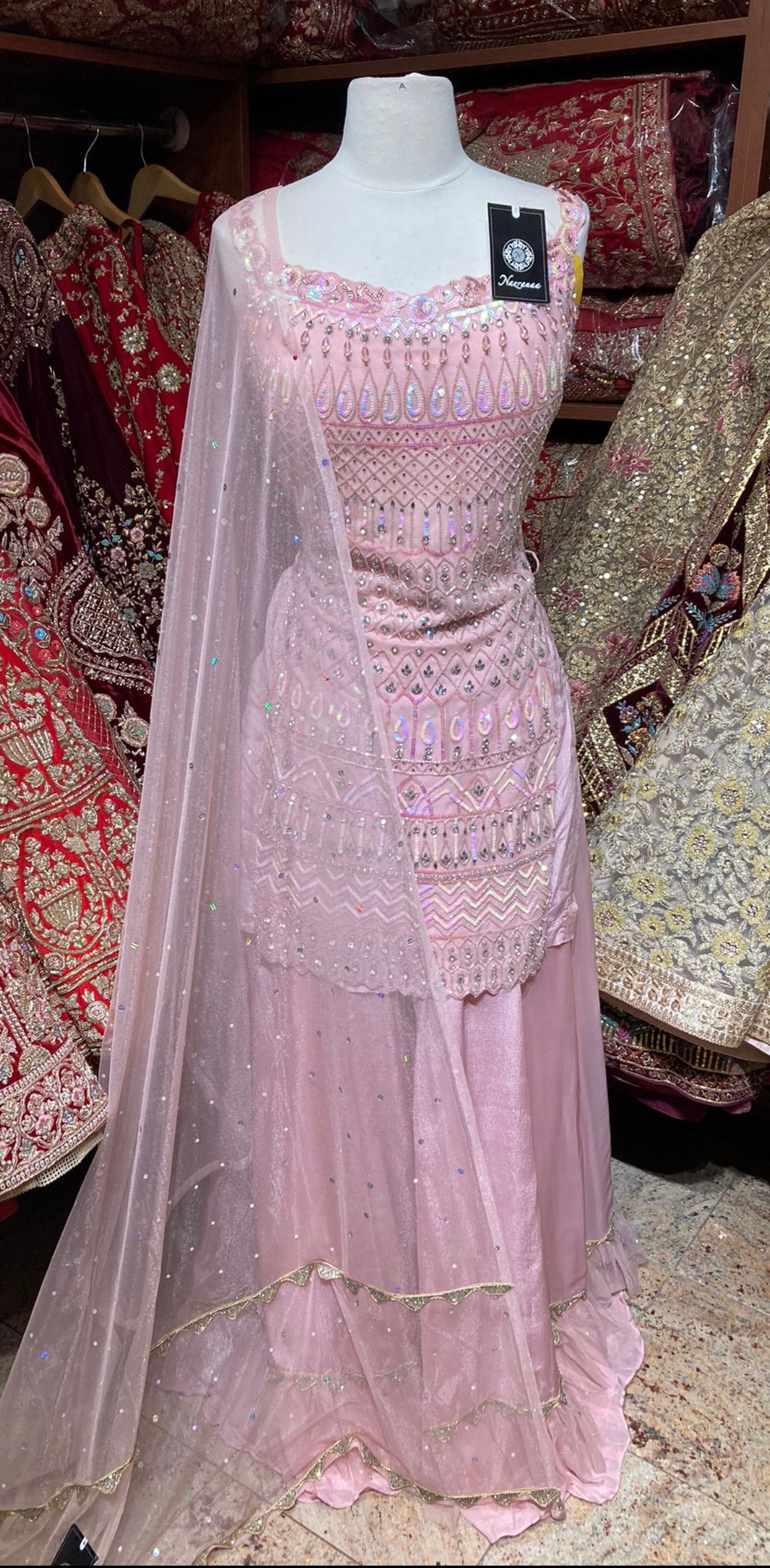 Powder Pink Party Wear Suit Collection PWS-103