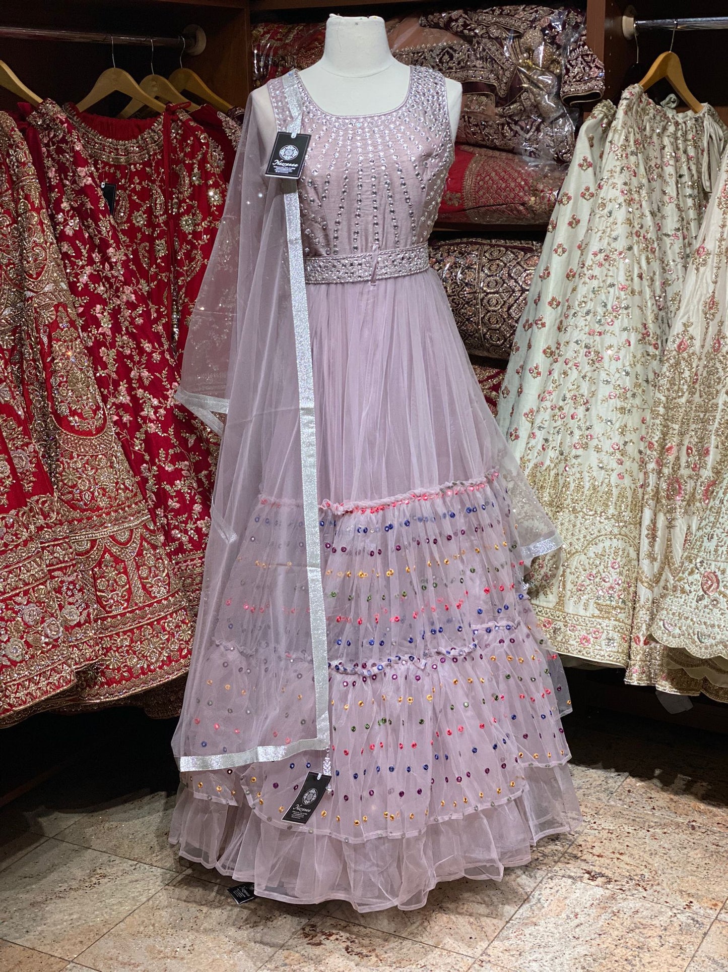 Lavender Pink Anarkali PWA-098