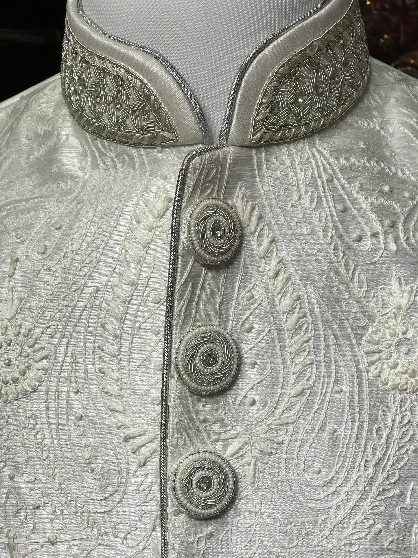 White Embroidery Sherwani