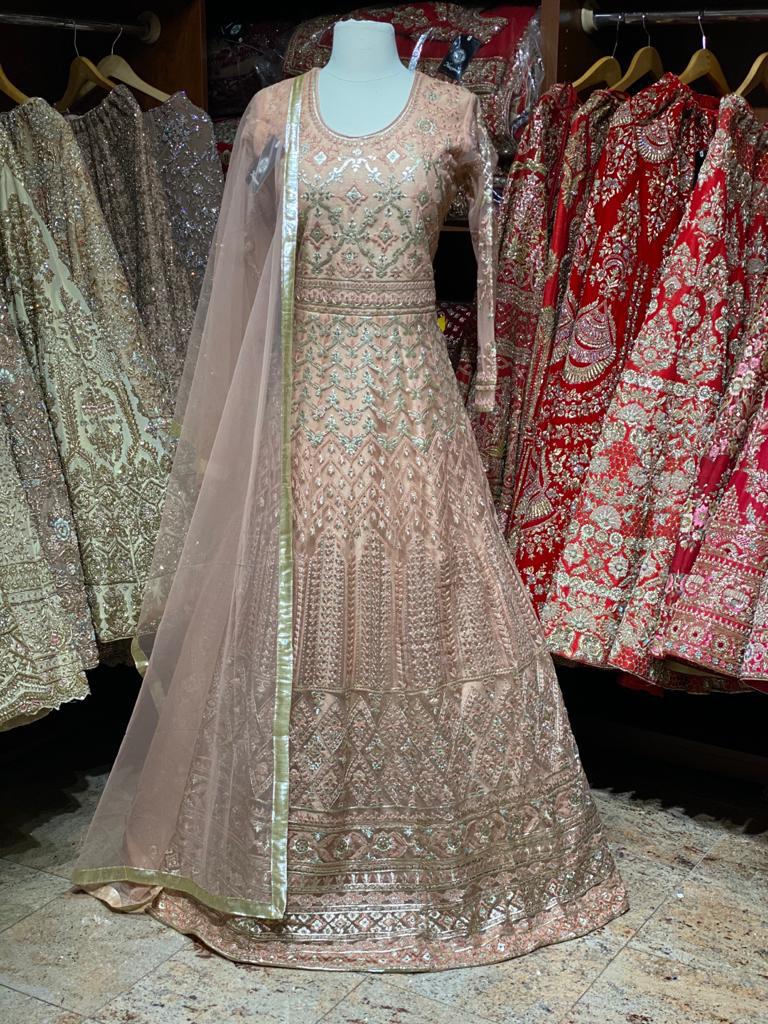 Dusky Rose Pink Anarkali PWA-020