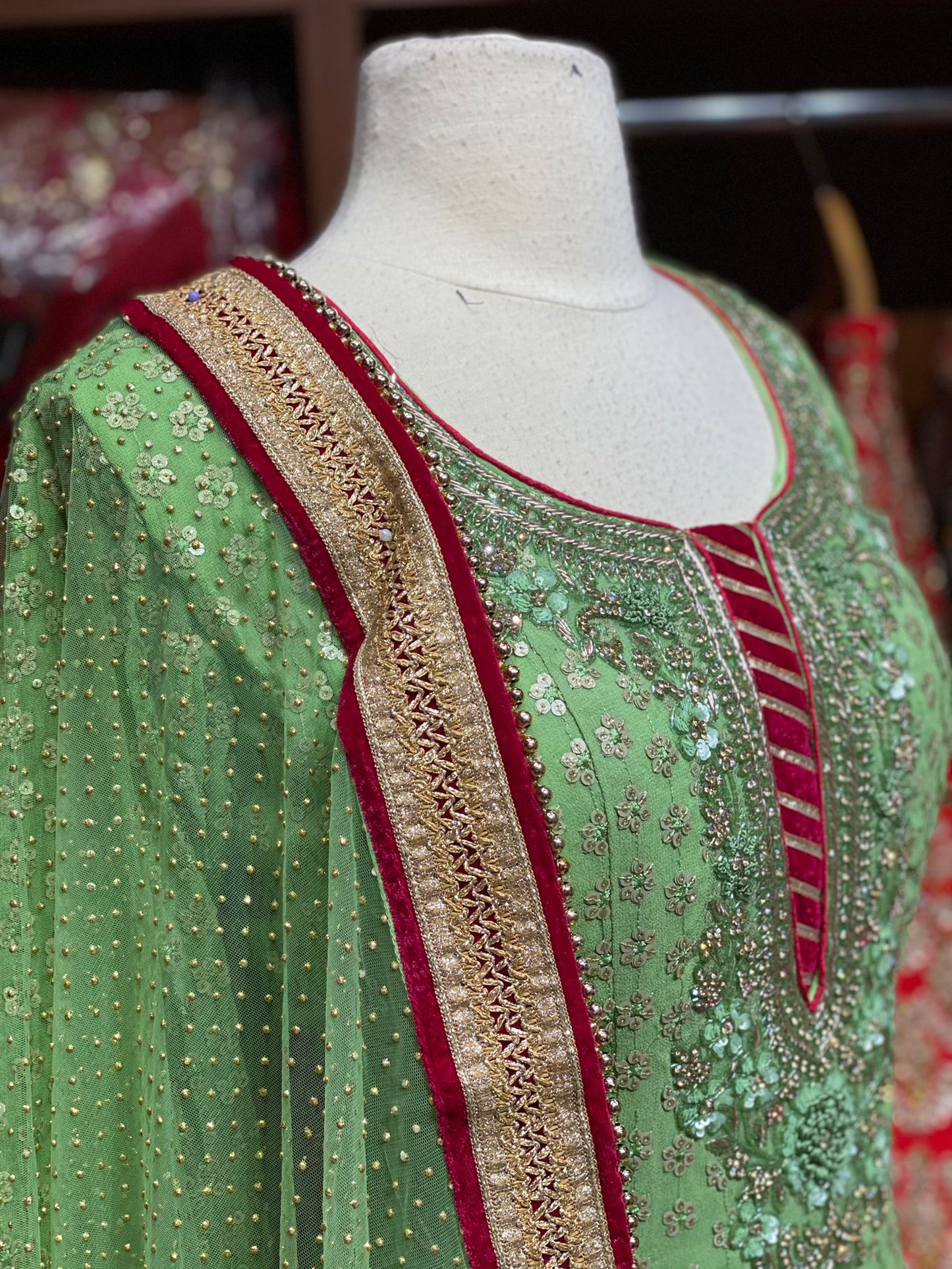 Aquamarine Green Anarkali PWA-036