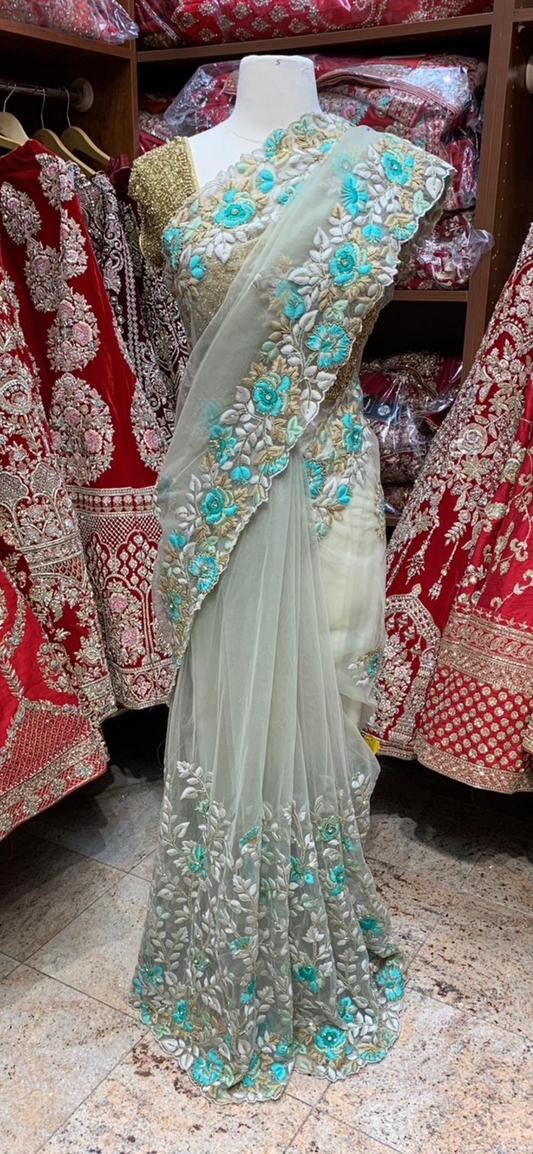 Mint Green Saree PWS-067