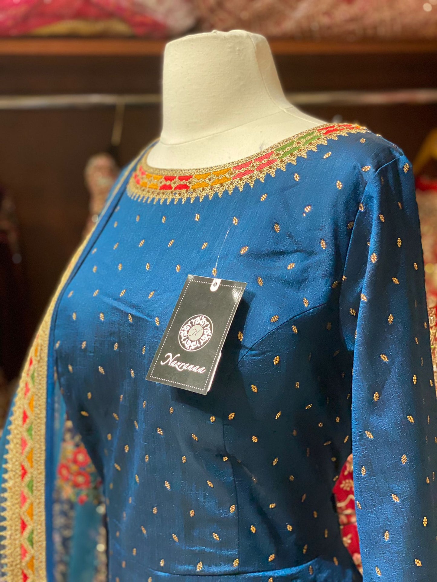 Teal Blue Anarkali PWA-101