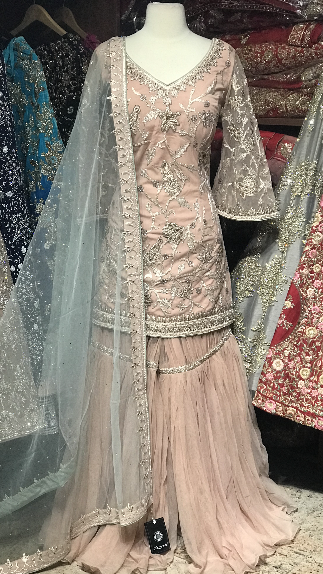 Peach Sage Size 38 Gharara