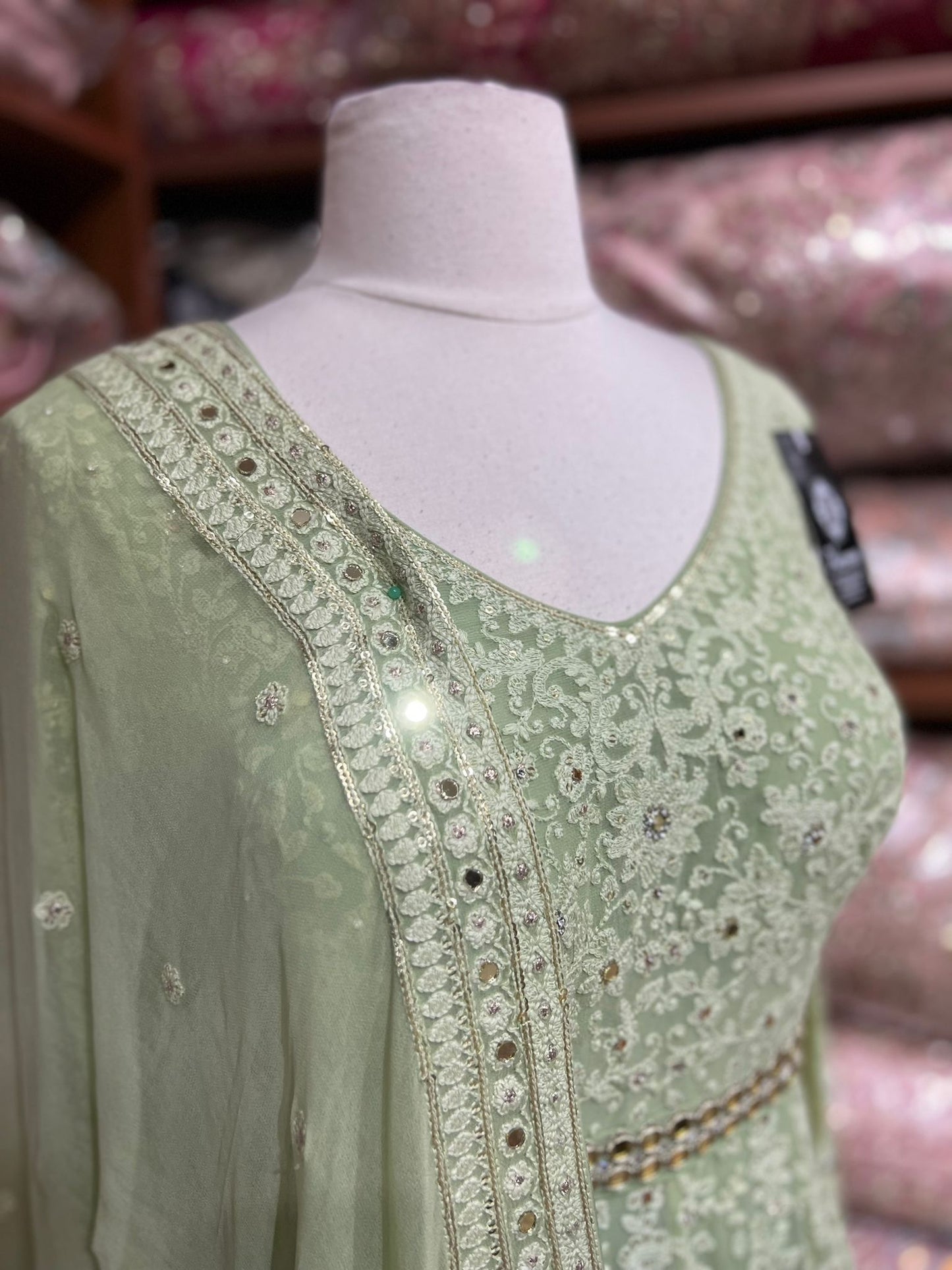 Mint Green Anarkali PWA-143