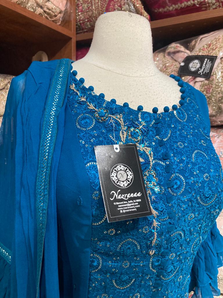 Electric Blue Party Wear Suit Collection PWS-231