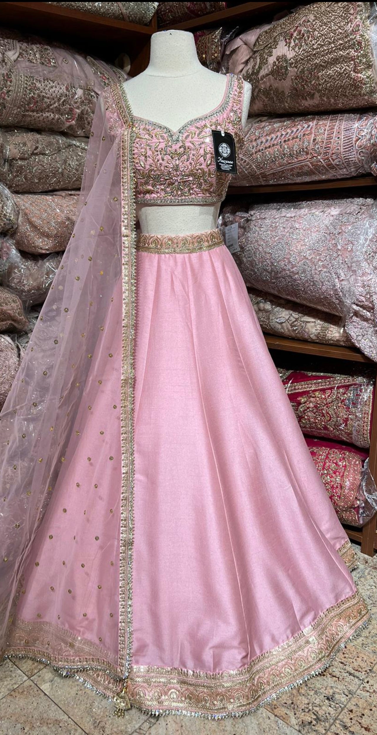 Carnation Pink Bridesmaids Lehenga BML-033