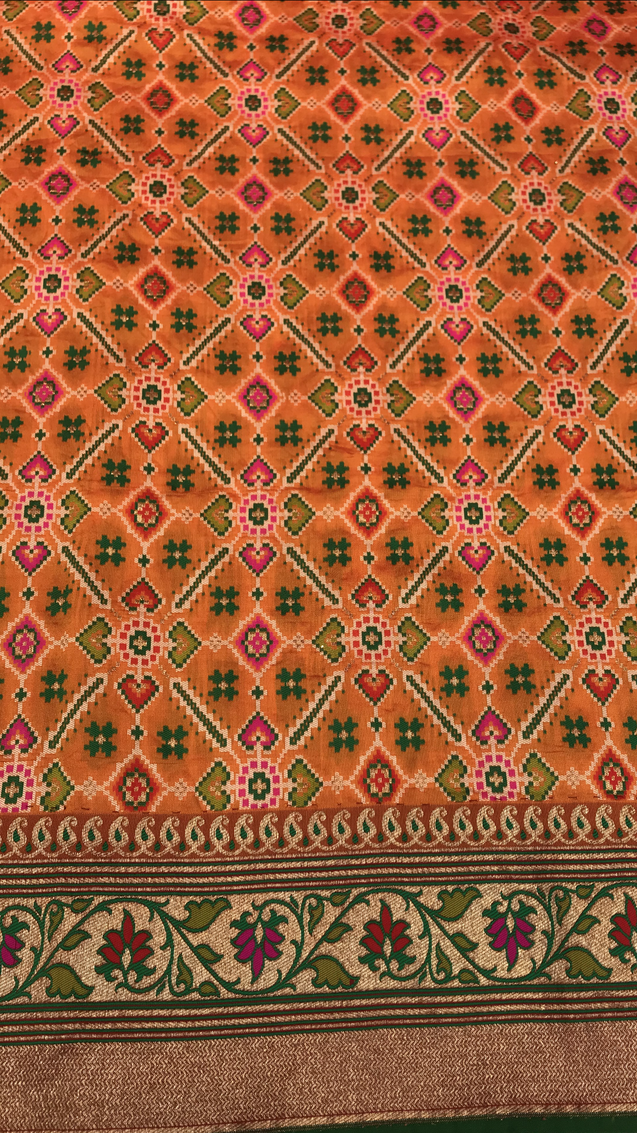 Orange Art Banarasi Saree