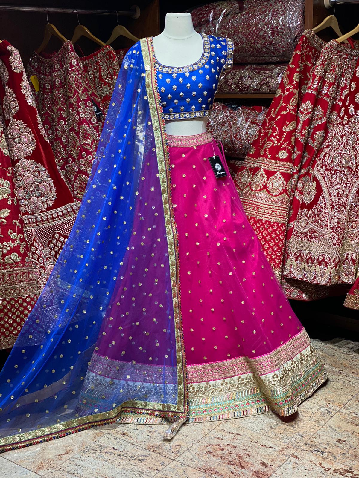 Hot Pink Party Wear Lehenga PWL-118