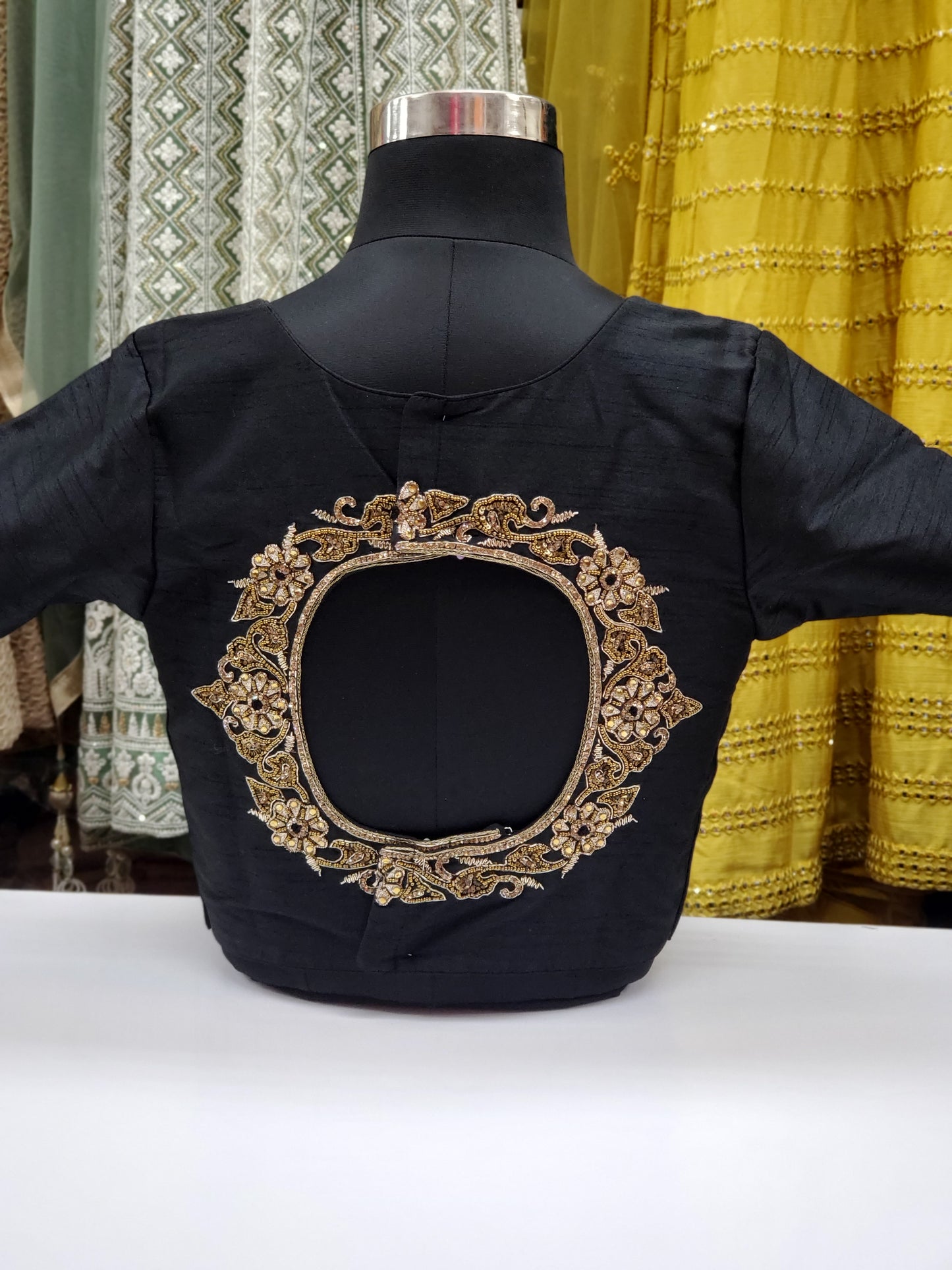 Fancy Raw Silk Stone Work Blouse R1S23