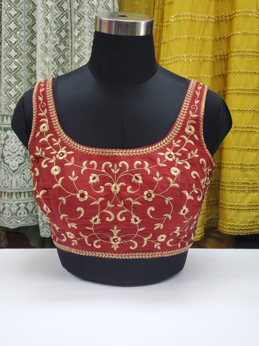 Fancy Embroidered Sleeveless Blouse R1S22