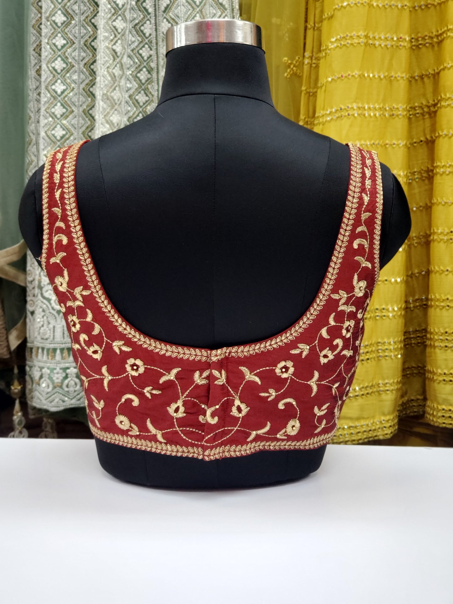 Fancy Embroidered Sleeveless Blouse R1S22