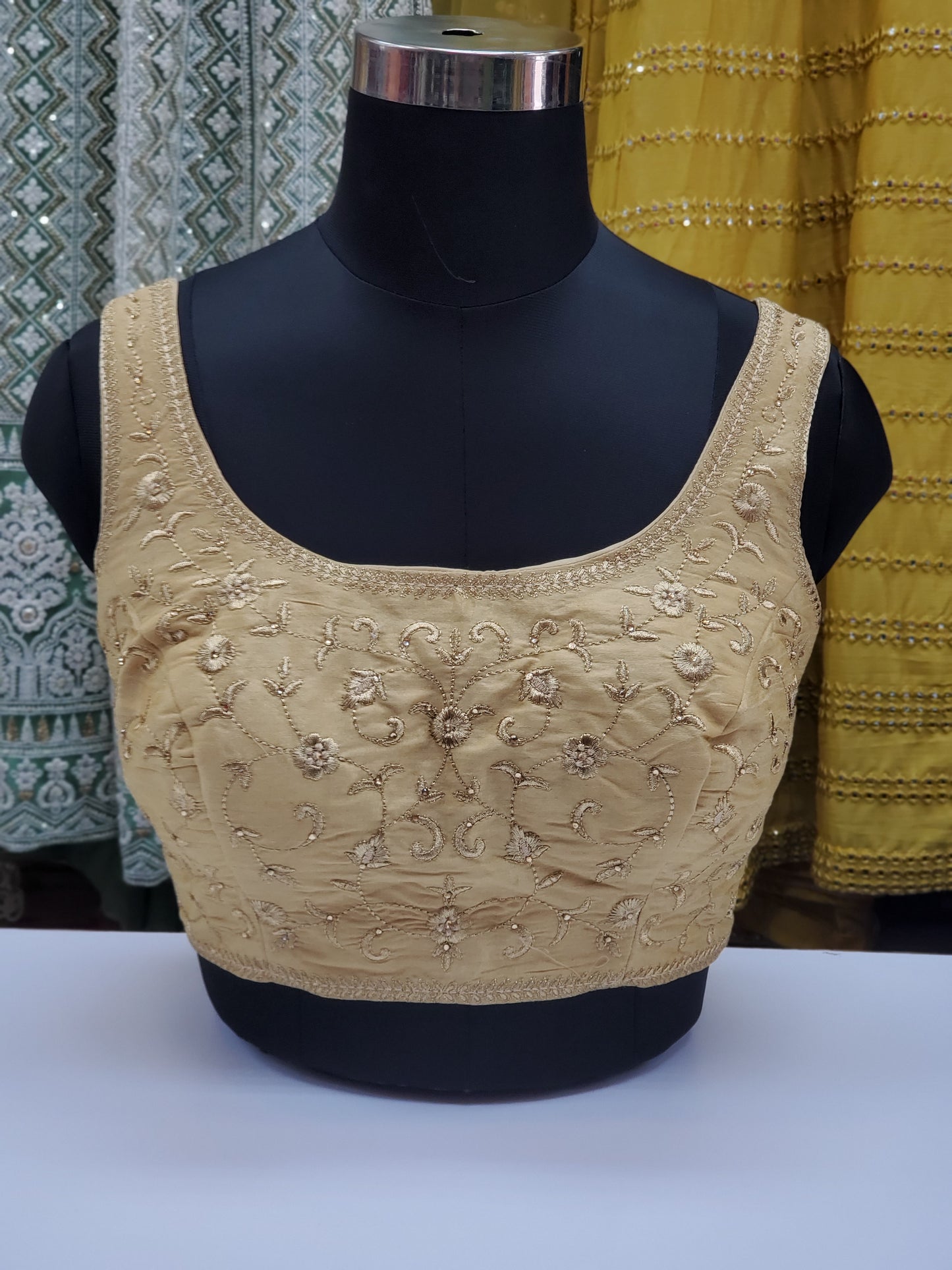 Fancy Embroidered Sleeveless Blouse R1S22