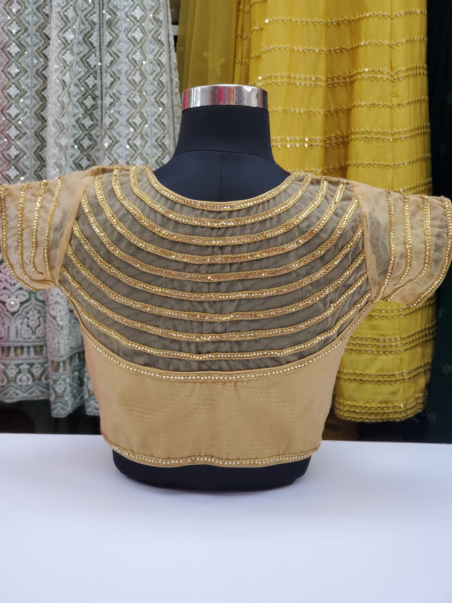 Fancy Gold Brocade Blouse R1S21