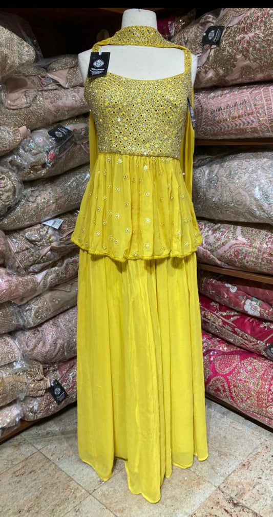 Canary Yellow Party Wear Suit Collection PWS-234