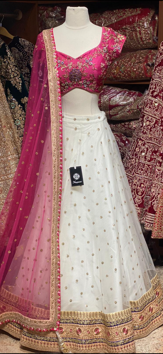 Dove White Party Wear Lehenga PWL-061