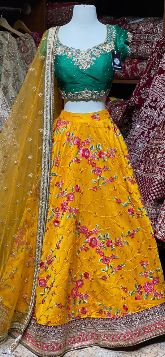 Bumblebee Yellow Size 38 Party Wear Lehenga