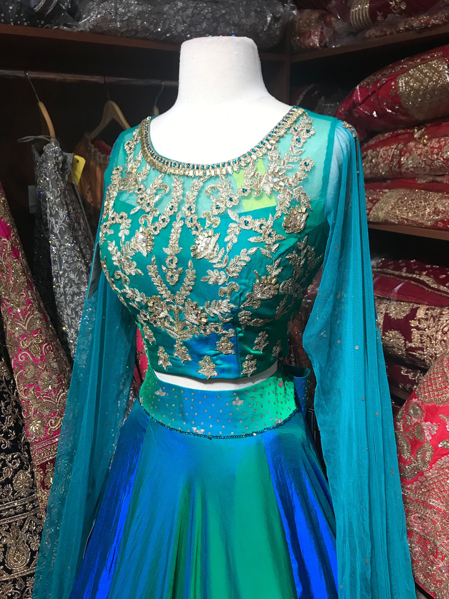 Blue Teal Size 38 Lehenga