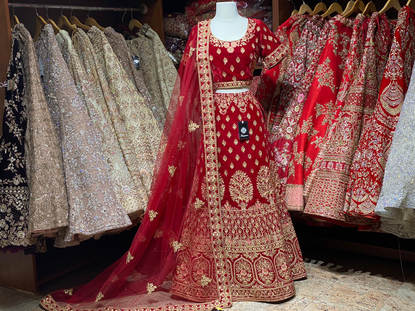 Barn Red Party Wear Lehenga PWL-008