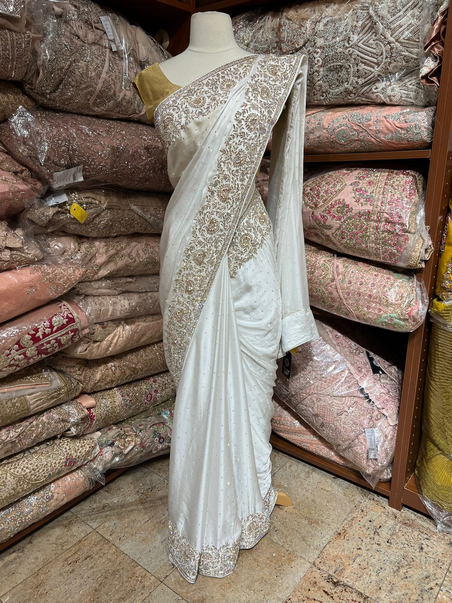 Pearl White Saree PWS-191