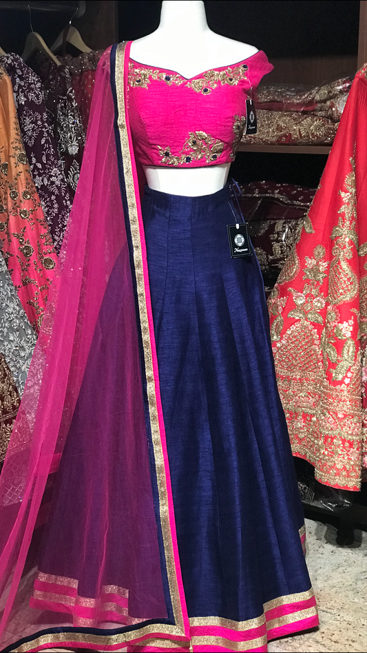 Pink Navy Size 38 Lehenga