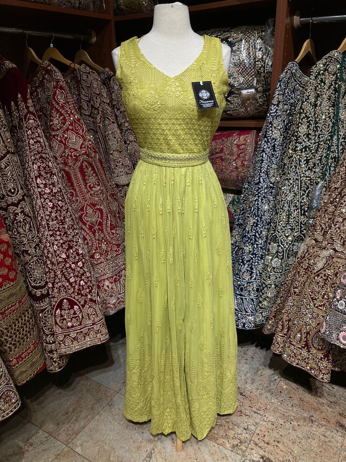 Lime Green Jumpsuit PWA-128