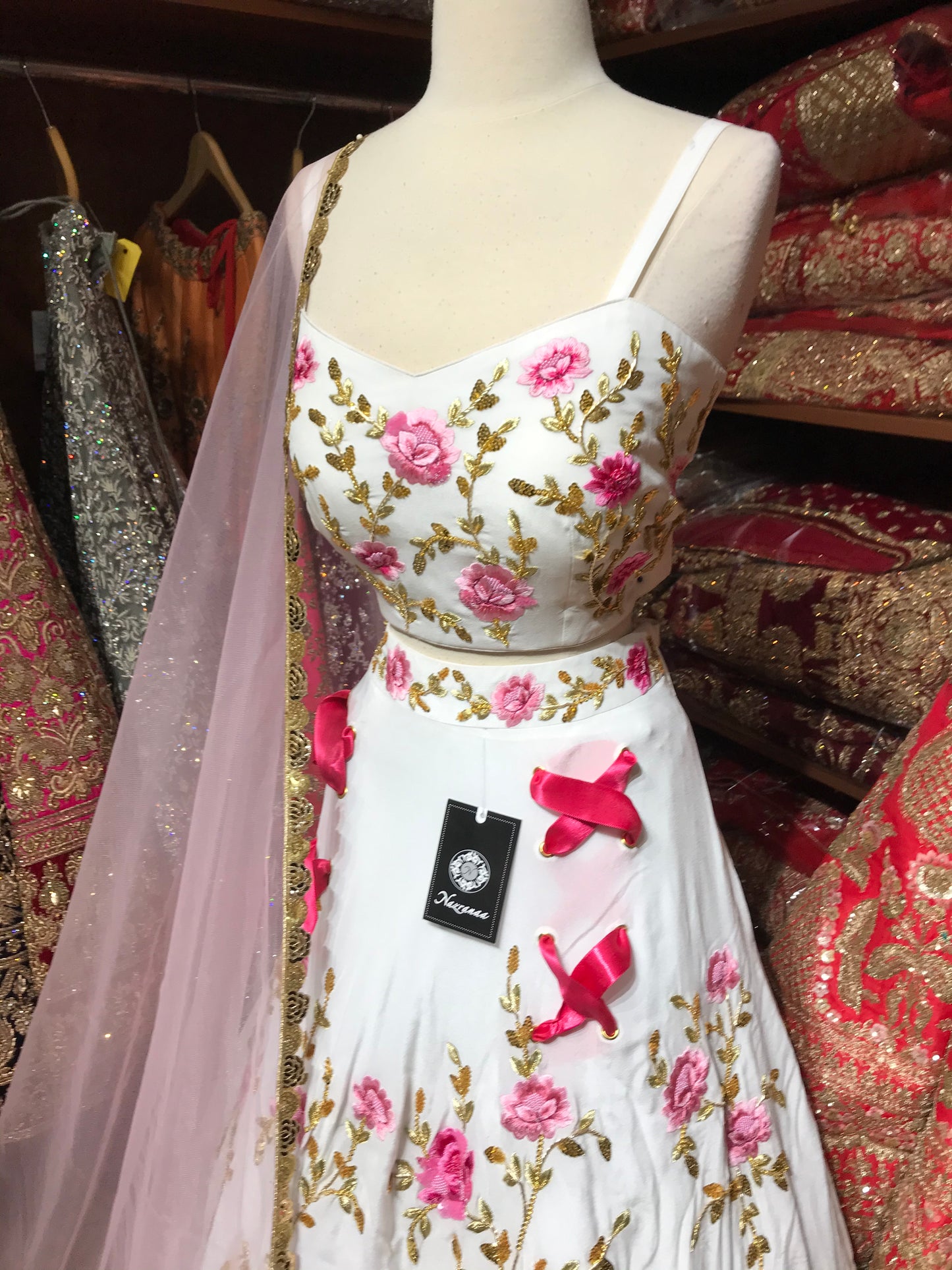 White Pink Size 38 Lehenga