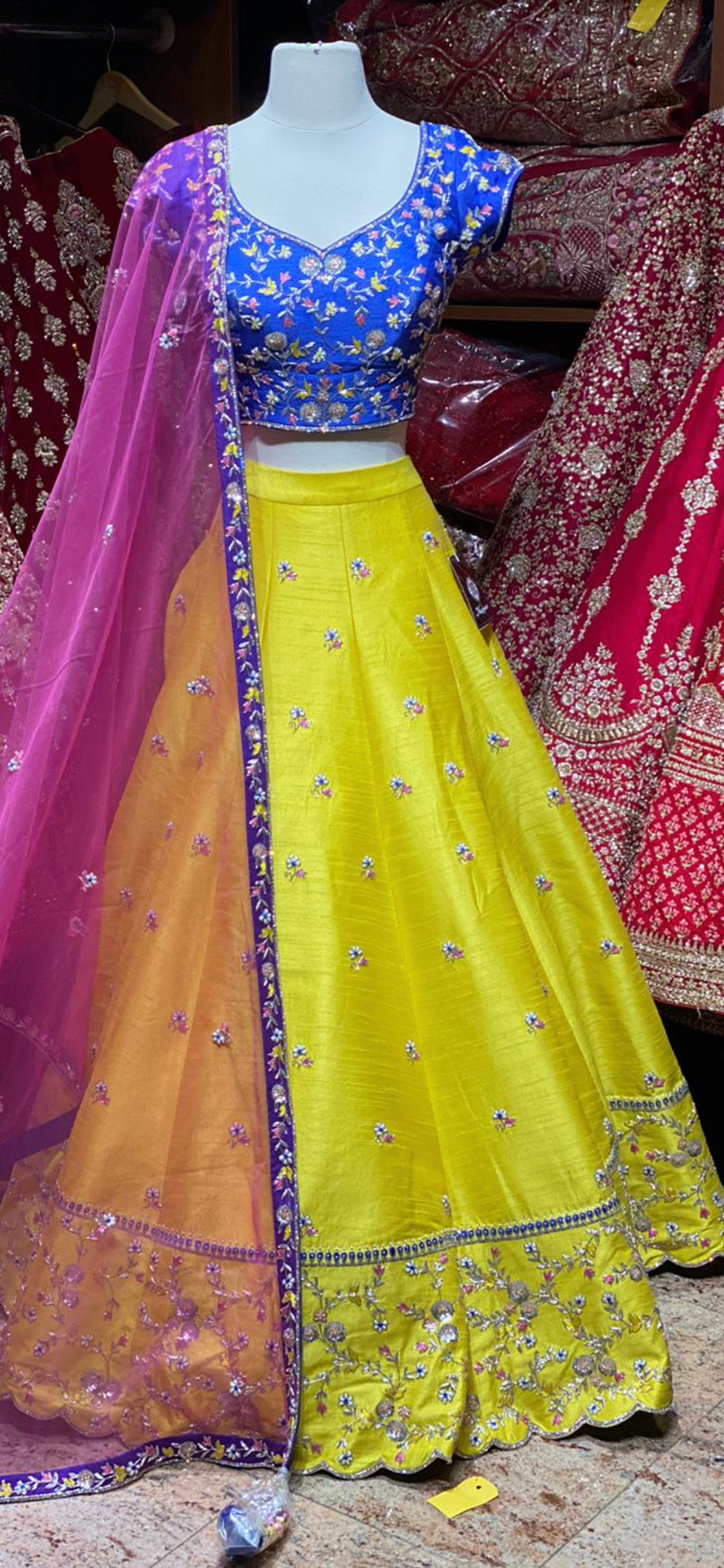 Bumblebee Yellow Party Wear Lehenga PWL-138