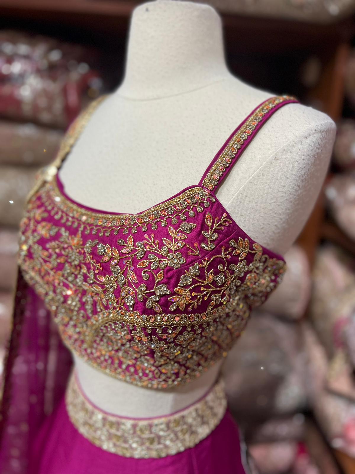 Wild Strawberry Pink Bridesmaids Lehenga BML-038