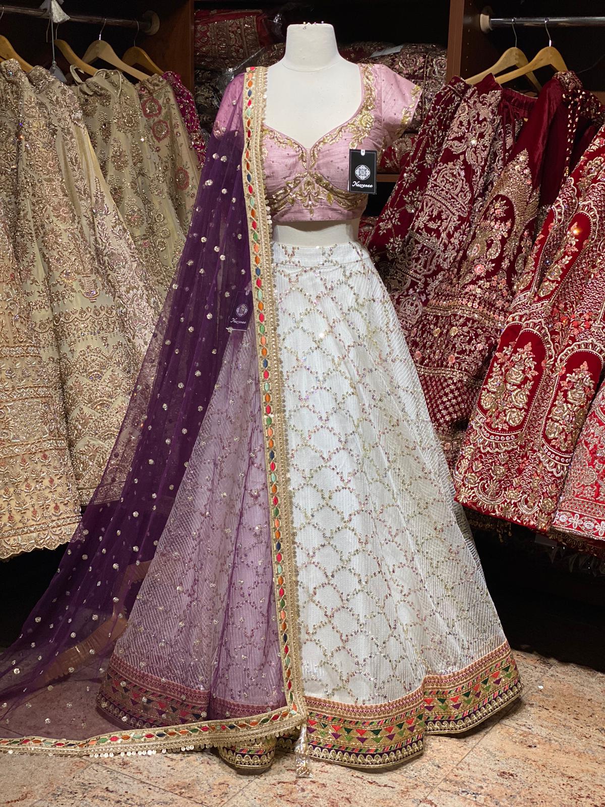 Macaroon Cream Size 38 Party Wear Lehenga