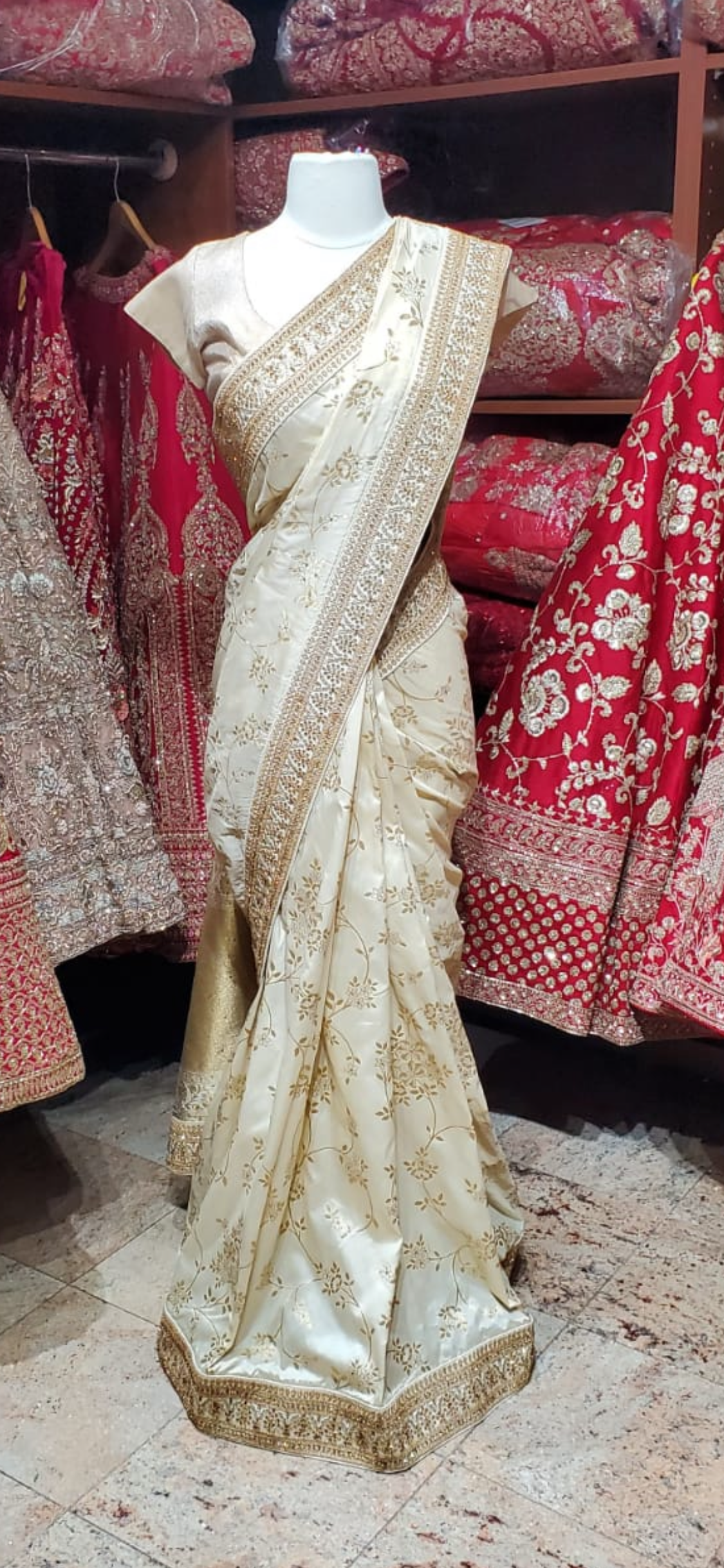 Ivory Beige Saree PWS-042